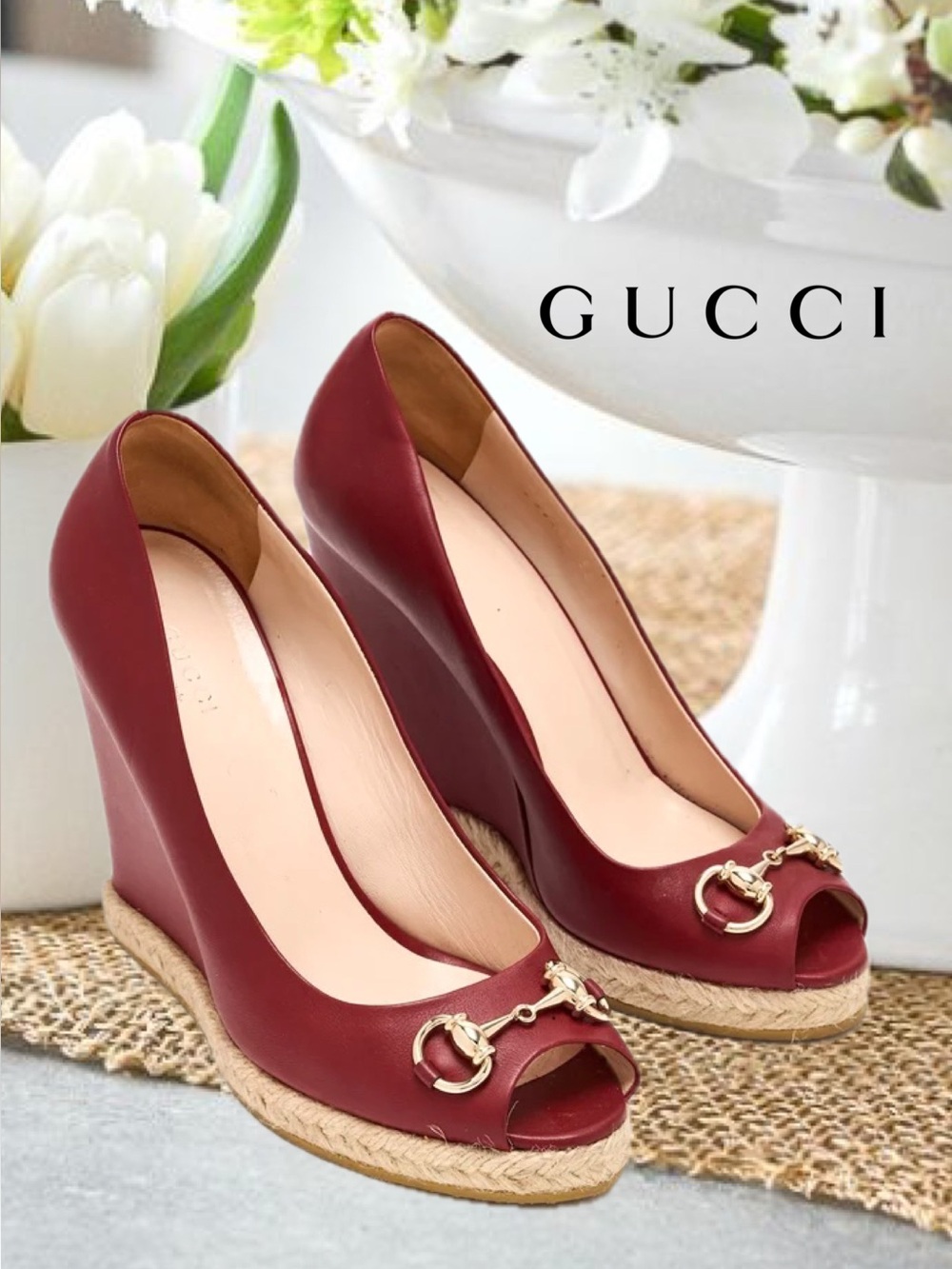 AUTHENTIC GUCCI HORSEBIT WEDGES